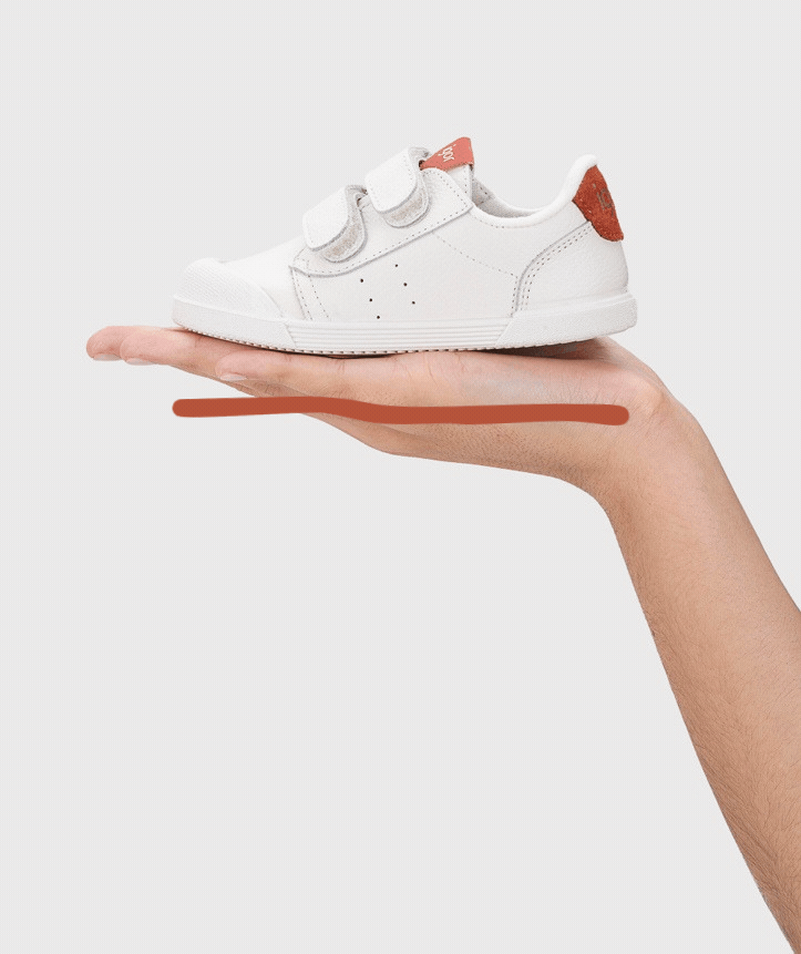 CHAUSSURES DE TENNIS MOYENNES PIEDS NUS EN CUIR BLANC ET CARREAUX - IGOR