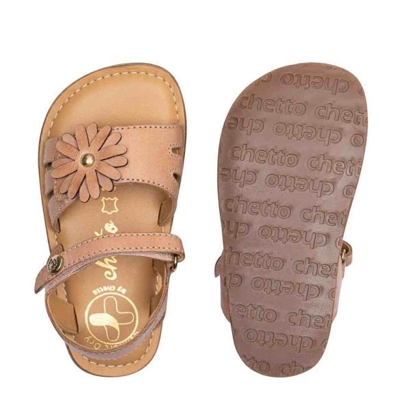 Sandalia infantil barefoot 100% PIEL rosa - GARÓS