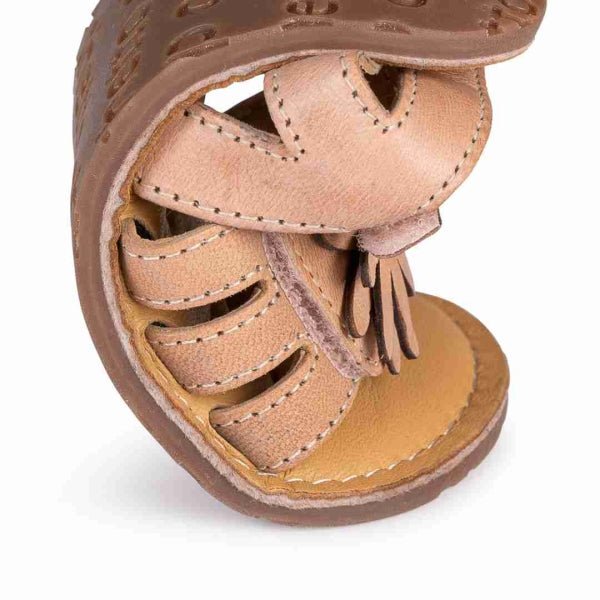Sandalia infantil barefoot 100% PIEL rosa - GARÓS