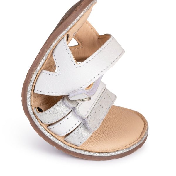 SANDALIA PIEL BAREFOOT CHETTO - VELCRO PALA "AMALFI" BLANCO - GARÓS