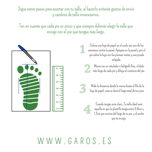 ¿Cómo medir tu pie para elegir tu talla de calzado? - GARÓS