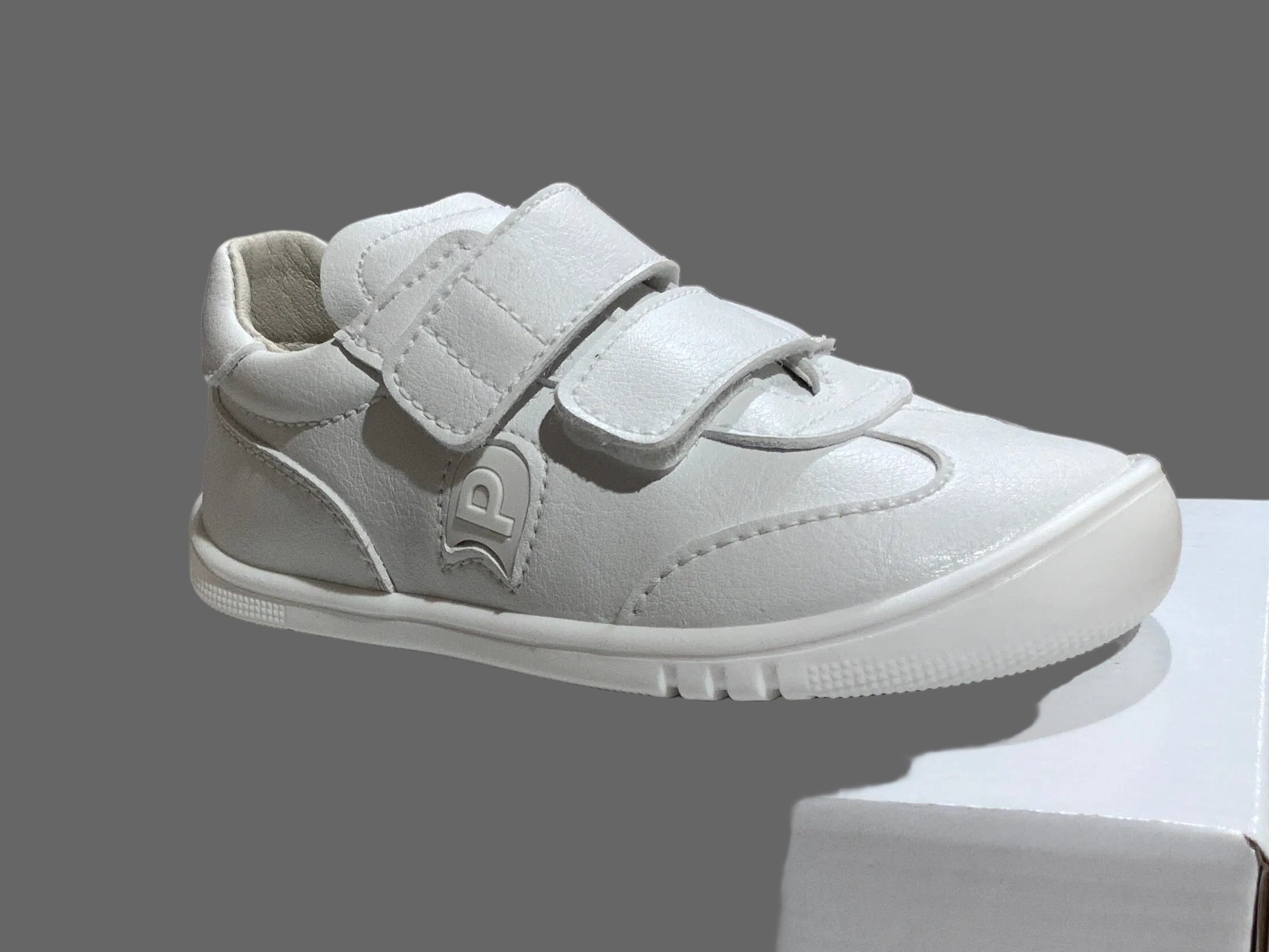 DEPORTIVA  BAREFOOT DOBLE VELCRO"VELA" 6200-1 MICRO BLANCO  - PIRUFLEX
