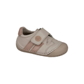 DEPORTIVA RESPETUOSA BEBÉ CON VELCRO MARA PIEL BEIGE Y ROSA GATEAFLEX - ANDANINES