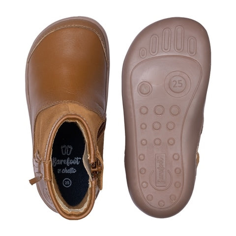 BOTÍN BAREFOOT CON FLECO 1125510 PIEL CAMEL - CHETTO