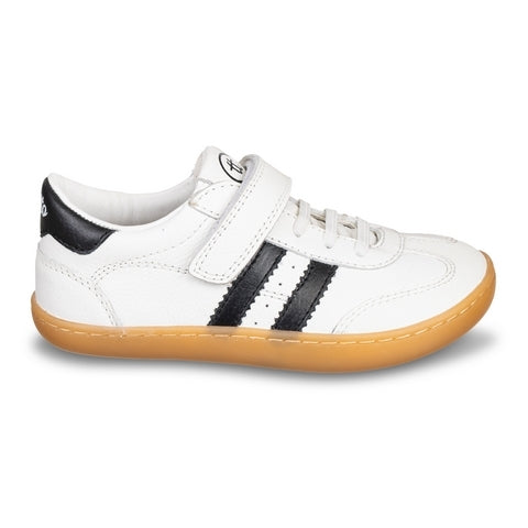 DEPORTIVA BAREFOOT JUNIOR CON VELCRO Y ELÁSTICO  SAMBA PIEL 1125530 BLANCO Y NEGRO - CHETTO