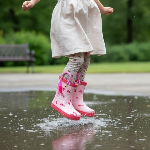 BOTA DE AGUA BAREFOOT CON AGARRADOR FLAMENCO GOMA  ROSA - CHETTO