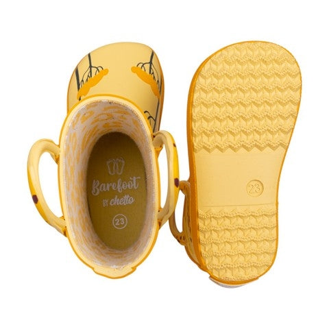 BOTA DE AGUA BAREFOOT CON AGARRADOR JIRAFA GOMA  AMARILLO - CHETTO