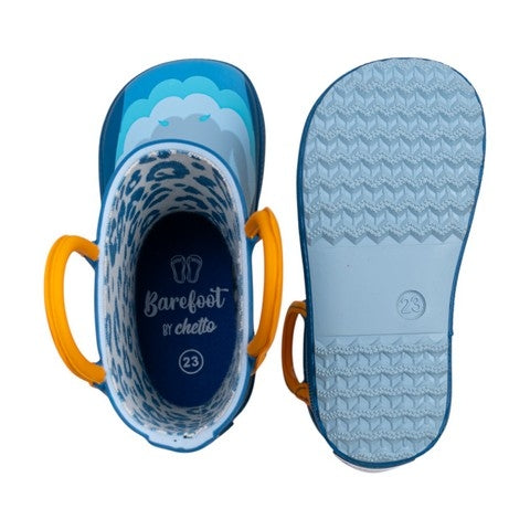 BOTA DE AGUA BAREFOOT CON AGARRADOR  TIBURÓN GOMA AZUL - CHETTO