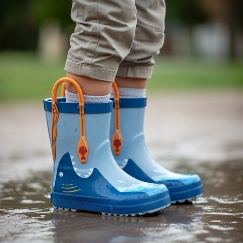 BOTA DE AGUA BAREFOOT CON AGARRADOR  TIBURÓN GOMA AZUL - CHETTO