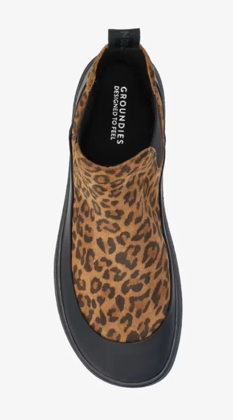 BOTÍN BAREFOOT MUJER SIENNA PIEL ANIMAL PRINT - GROUNDIES