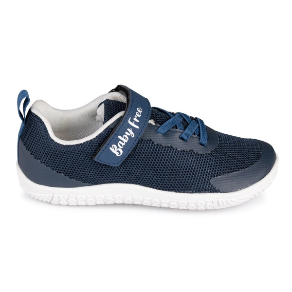 DEPORTIVA COLEGIAL BAREFOOT JUNIOR  CON CORDÓN ELÁSTICO Y VELCRO 50000 MESH AZUL MARINO - CHETTO