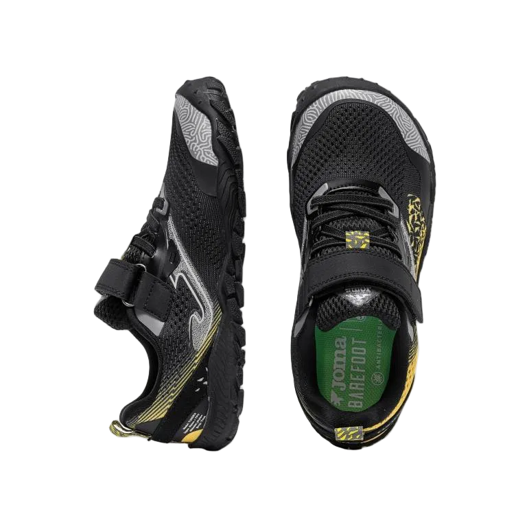 DEPORTIVA BAREFOOT JUNIOR  VELCRO Y ELÁSTICO TUNDRA 2601 NEGRO - JOMA