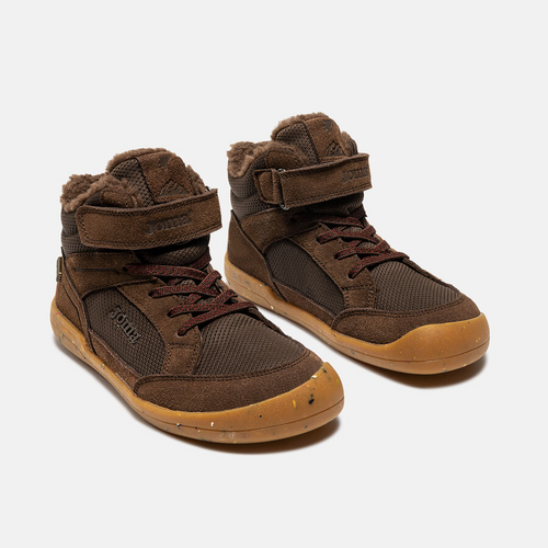 BOTÍN BAREFOOT JUNIOR  VELCRO Y ELÁSTICO FORRO PELUDO COCO AISLATEX 2524 PIEL MARRÓN - JOMA