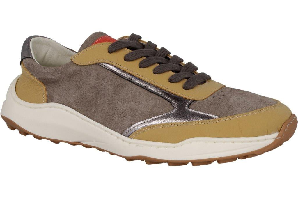 DEPORTIVA RESPETUOSA MUJER  ADN  NOBUCK  MOSTAZA Y GRIS - ANDANINES