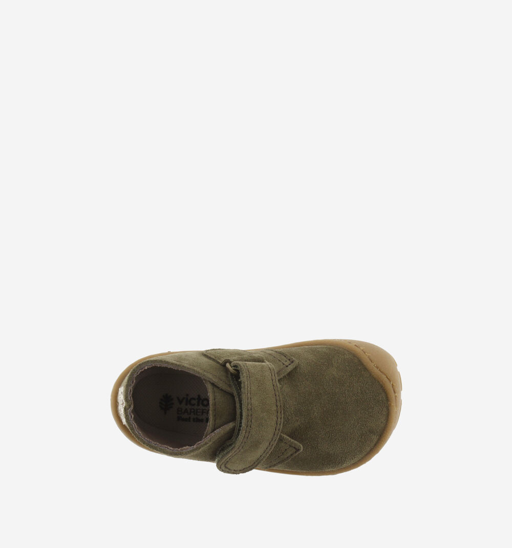 BOTÍN BAREFOOT INFANTIL BOSCO TIRA VELCRO SERRAJE VERDE - VICTORIA