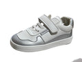 DEPORTIVA  BAREFOOT INFANTIL CON VELCRO Y ELASTICO 5005-3 MICRO BLANCO Y PLATA- PIRUFLEX
