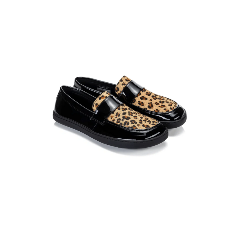MOCASIN BAREFOOT SHEEN LEO  NEGRO Y LEOPARDO - SHAPEN