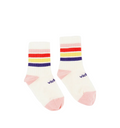 CALCETIN BAREFOOT INFANTIL ALGODÓN RAYAS MULTICOLOR ROSA - VICTORIA