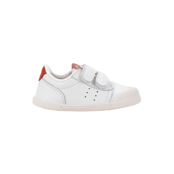 DEPORTIVA BAREFOOT MEDIUM TENNIS PIEL BLANCA Y TEJA - IGOR