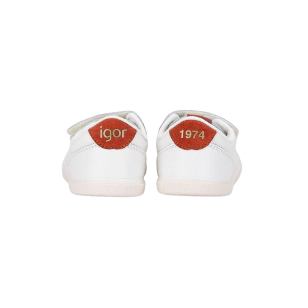 DEPORTIVA BAREFOOT MEDIUM TENNIS PIEL BLANCA Y TEJA - IGOR