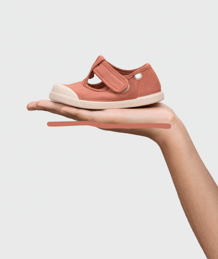 Chaussures en toile Pepito Igor pour enfants, couleur terre cuite rouge écologique