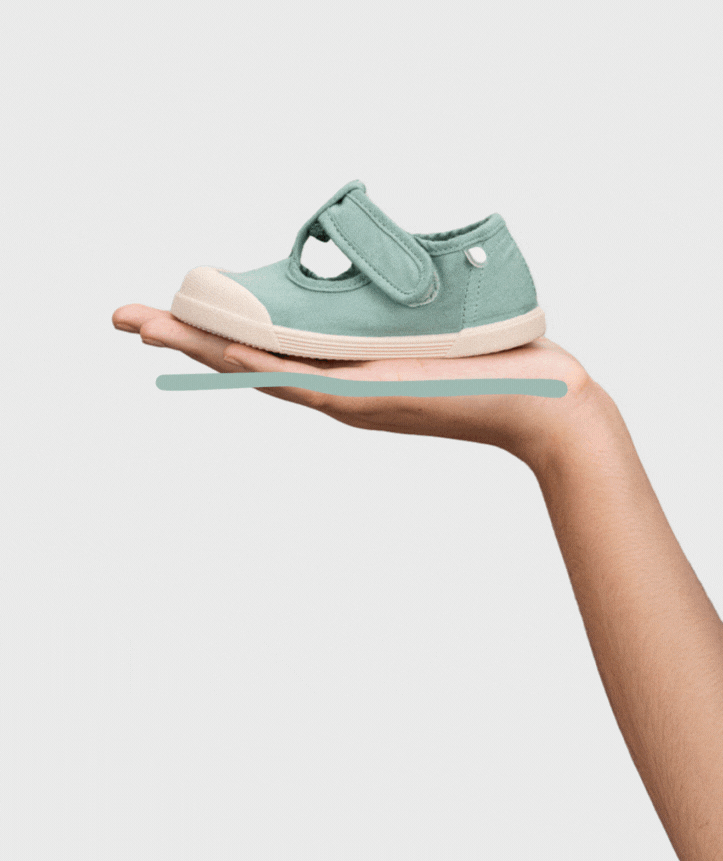 ZAPATILLA INFANTIL DE LONA RESPETUOSA PEPITO IGOR VERDE MATCHA