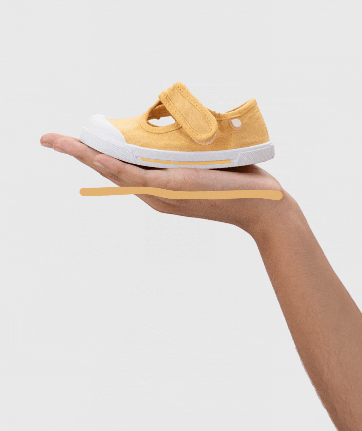 Chaussures en toile écologiques Pepito Canvas Igor jaunes pour enfants