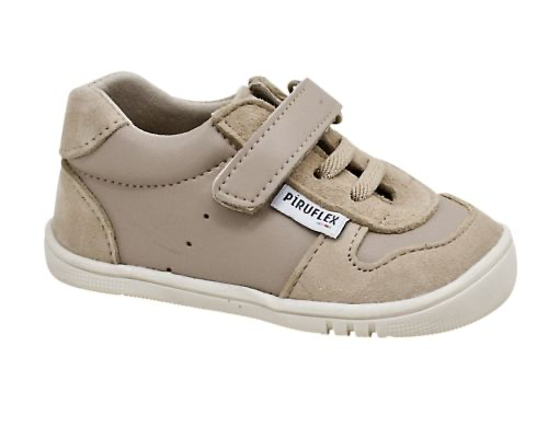 DEPORTIVA  BAREFOOT VELCRO Y ELASTICO PF199-5 MICRO Y SERRAJE MARFIL- PIRUFLEX