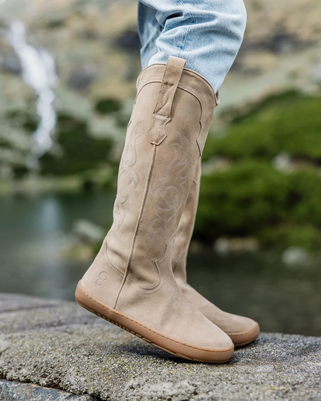 BOTA ALTA COWBOY BAREFOOT ARIZONA PIEL SERRAJE BEIGE - SHAPEN