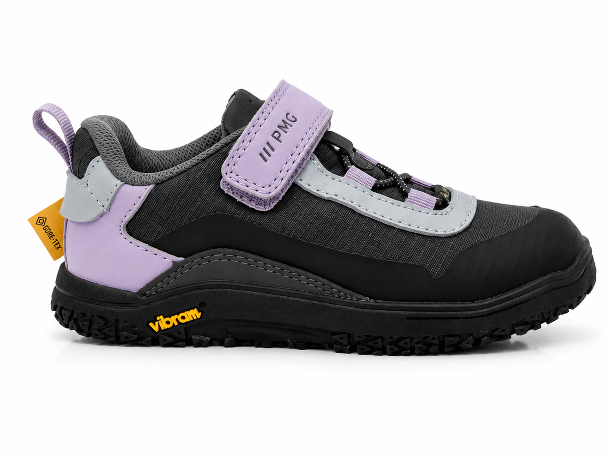 DEPORTIVA RESPETUOSA MONTAÑA GORE TEX CON SUELA VIBRAM GTX LILA Y NEGRO - PRIMIGI