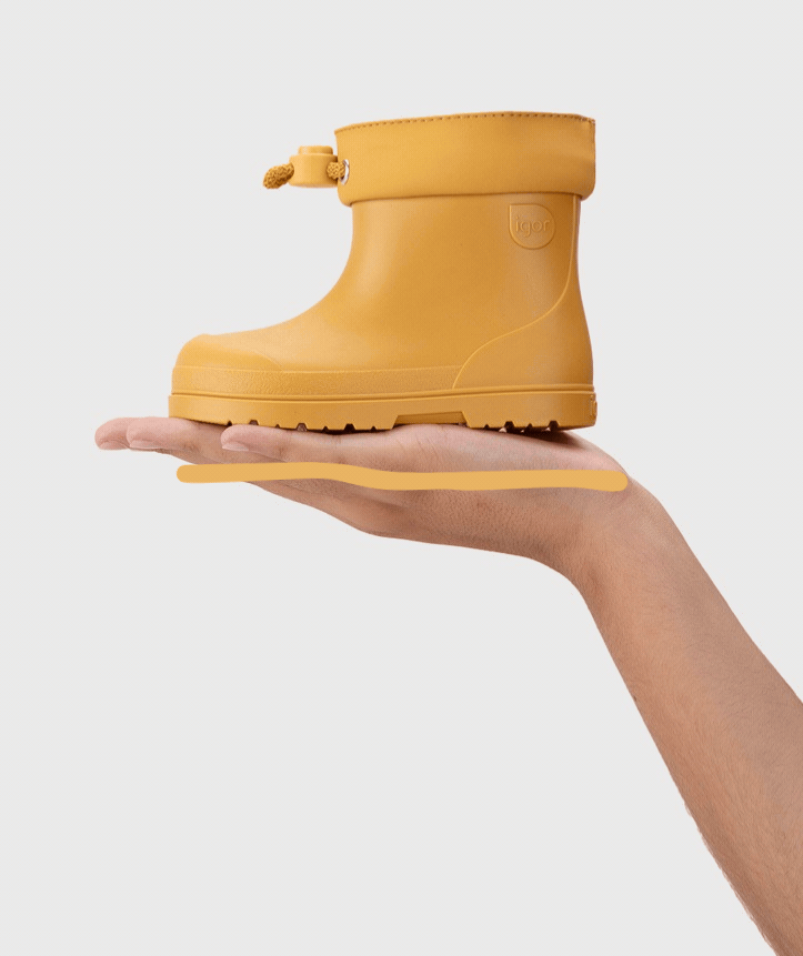 BOTA DE AGUA BAREFOOT CAÑA BAJA  MENDI AMARILLO - IGOR