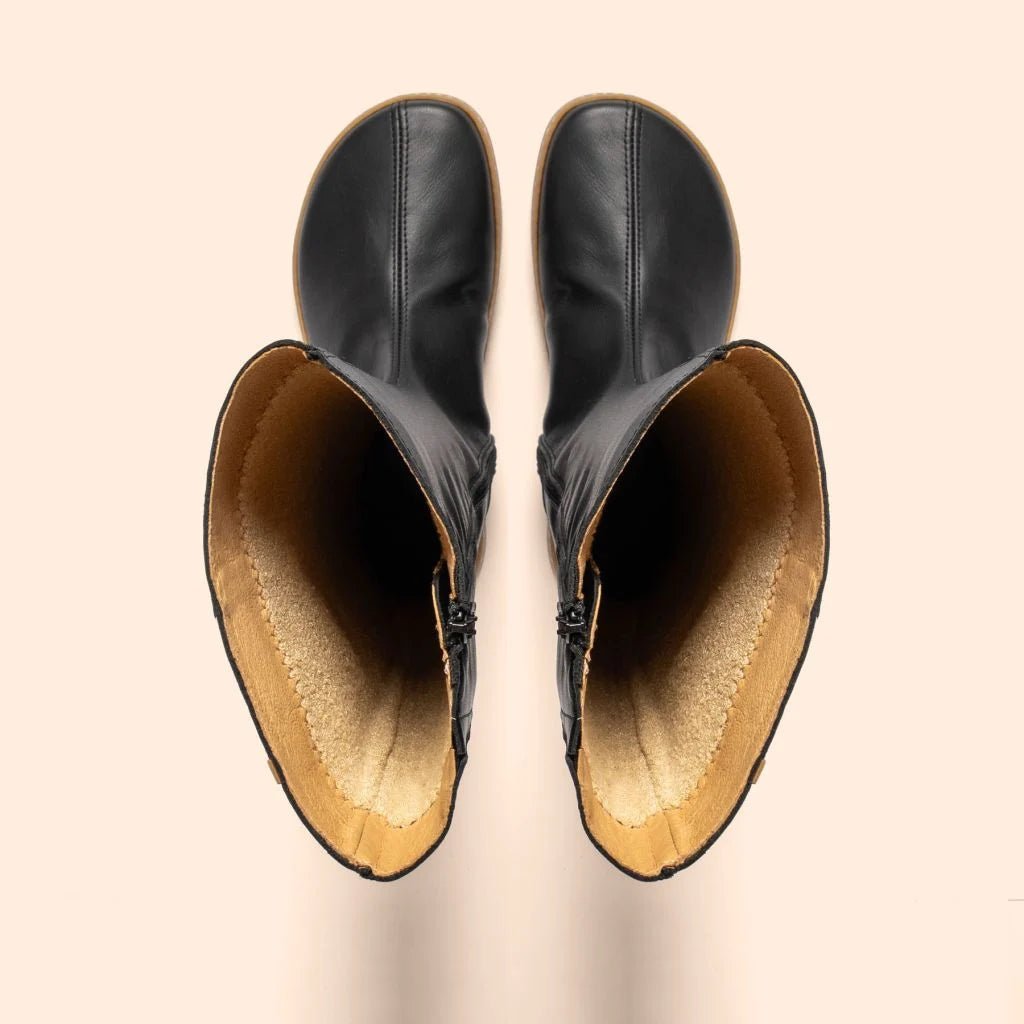 BOTA ALTA BAREFOOT MUJER N5925 ORIGEN NAPPA BLACK PIEL NEGRA - EL NATURALISTA - GARÓS