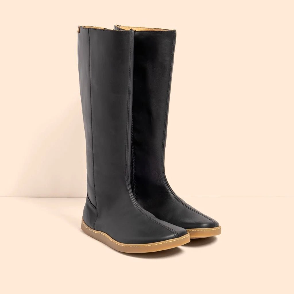 BOTA ALTA BAREFOOT MUJER N5925 ORIGEN NAPPA BLACK PIEL NEGRA - EL NATURALISTA - GARÓS