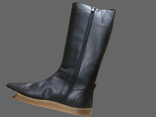 BOTA ALTA BAREFOOT MUJER N5925 ORIGEN NAPPA BLACK PIEL NEGRO - EL NATURALISTA - GARÓS