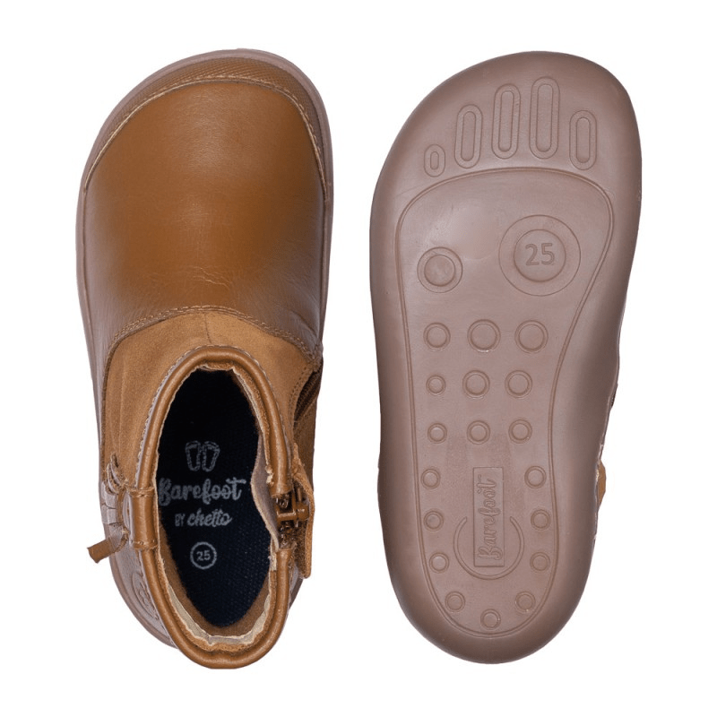 BOTA BAREFOOT CON FLECO 1125510 PIEL CAMEL - CHETTO - GARÓS