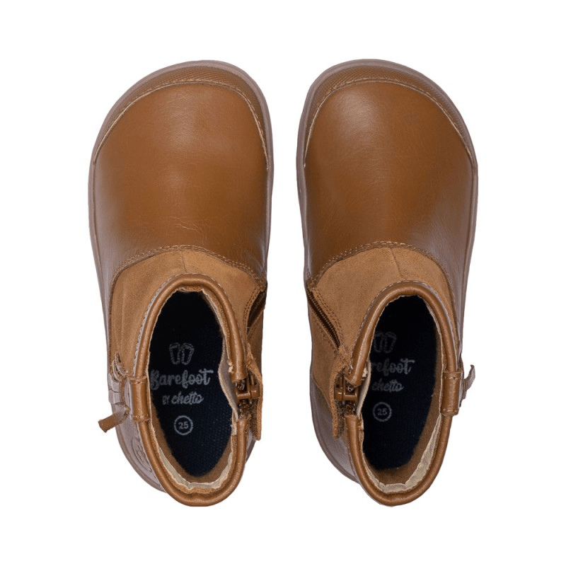 BOTA BAREFOOT CON FLECO 1125510 PIEL CAMEL - CHETTO - GARÓS