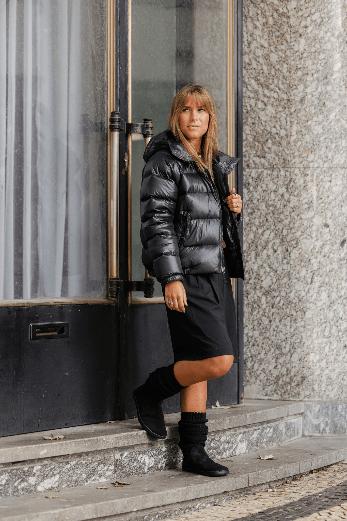 BOTA CALCETÍN BAREFOOT KNITTY PIEL SERRAJE NEGRO - SHAPEN - GARÓS