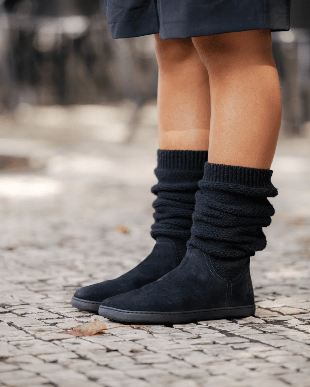 BOTA CALCETÍN BAREFOOT KNITTY PIEL SERRAJE NEGRO - SHAPEN - GARÓS