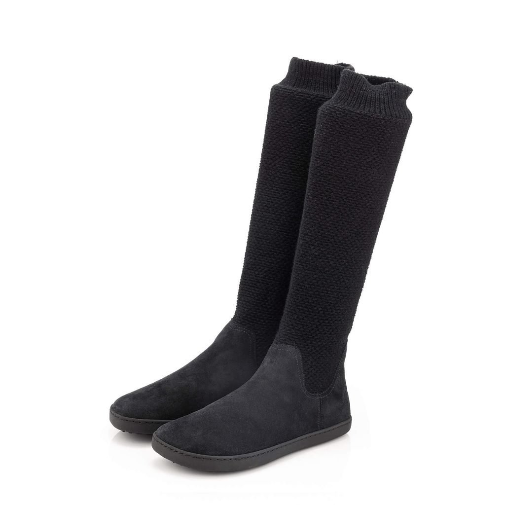 BOTA CALCETÍN BAREFOOT KNITTY PIEL SERRAJE NEGRO - SHAPEN - GARÓS