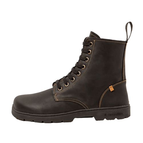 BOTA CON CORDONES BAREFOOT ADULTO N5264C ARIZONA NOMADA PIEL NEGRO CON FORRO DE PELO- EL NATURALISTA - GARÓS