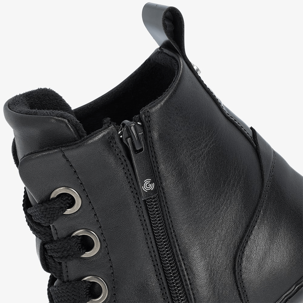 BOTA DE CORDONES BAREFOOT PLUS MUJER SALZBURG PIEL NEGRO - GROUNDIES - GARÓS