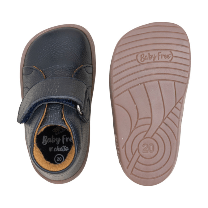 BOTÍN BAREFOOT 1126503 CON VELCRO PIEL AZUL - CHETTO - GARÓS