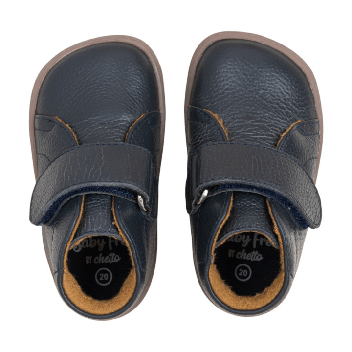 BOTÍN BAREFOOT 1126503 CON VELCRO PIEL AZUL - CHETTO - GARÓS