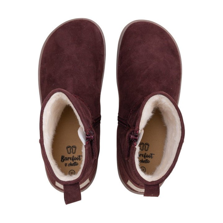 BOTÍN BAREFOOT 1126545 FORRO INTERIOR DE PELO PIEL SERRAJE BURDEOS - CHETTO - GARÓS