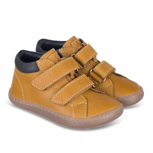 BOTIN BAREFOOT CLASICO CON DOS VELCROS 1124518 PIEL CAMEL - CHETTO - GARÓS