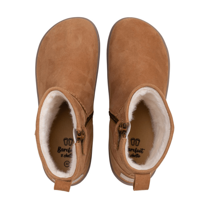 BOTÍN BAREFOOT JUNIO 1126545 FORRO INTERIOR DE PELO SERRAJE CAMEL - CHETTO - GARÓS