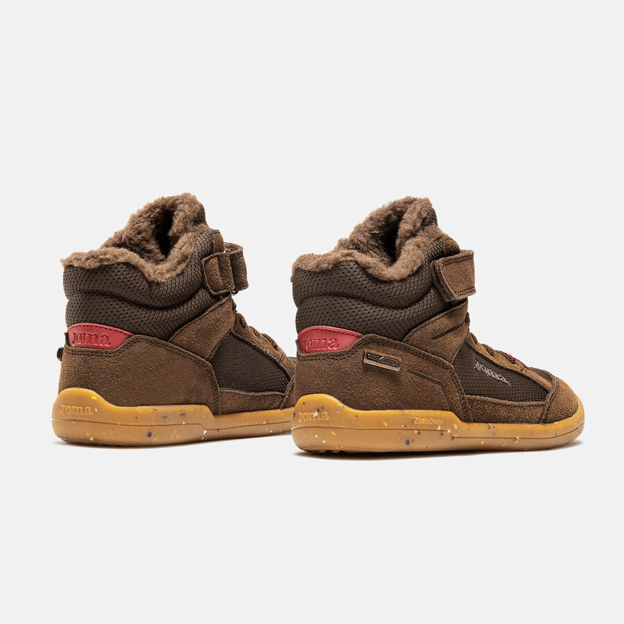 BOTÍN BAREFOOT JUNIOR VELCRO Y ELÁSTICO FORRO PELUDO COCO AISLATEX 2524 PIEL MARRÓN - JOMA - GARÓS