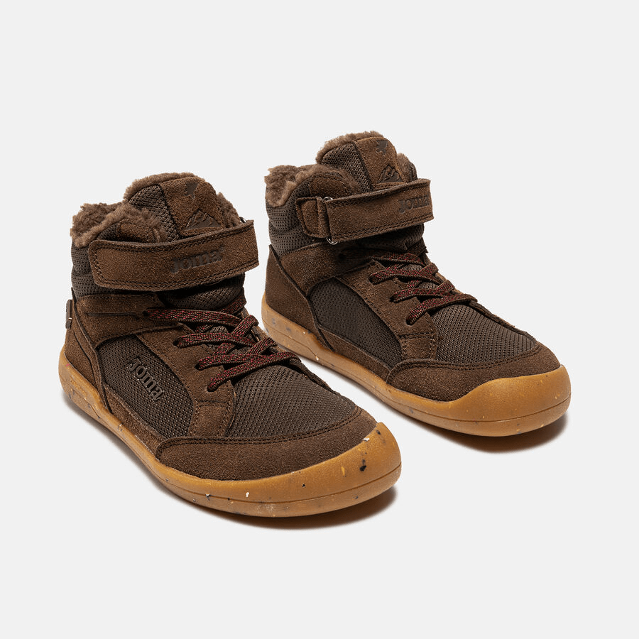 BOTÍN BAREFOOT JUNIOR VELCRO Y ELÁSTICO FORRO PELUDO COCO AISLATEX 2524 PIEL MARRÓN - JOMA - GARÓS