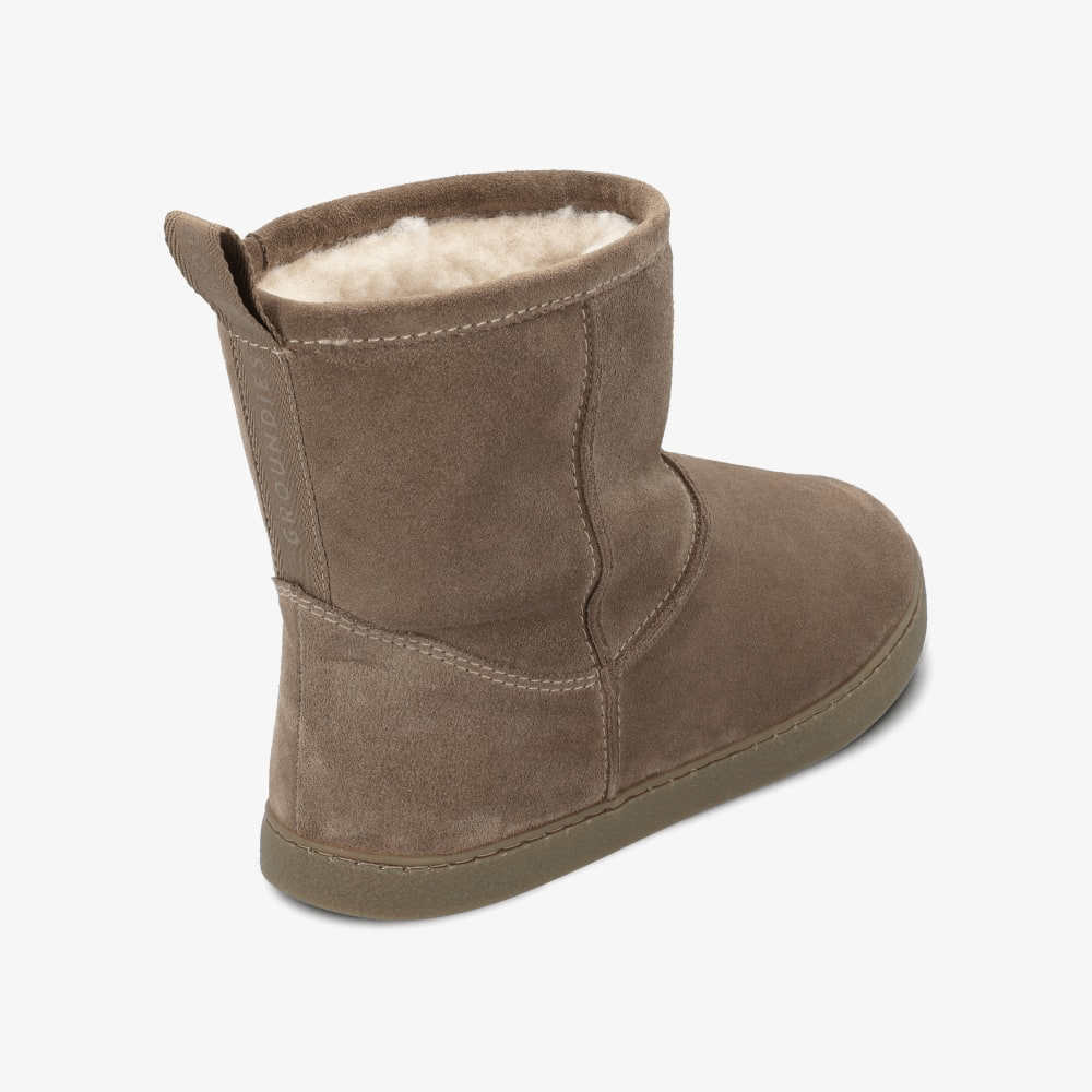 BOTÍN BAREFOOT MUJER COZY 2.0 PIEL TAUPE - GROUNDIES - GARÓS