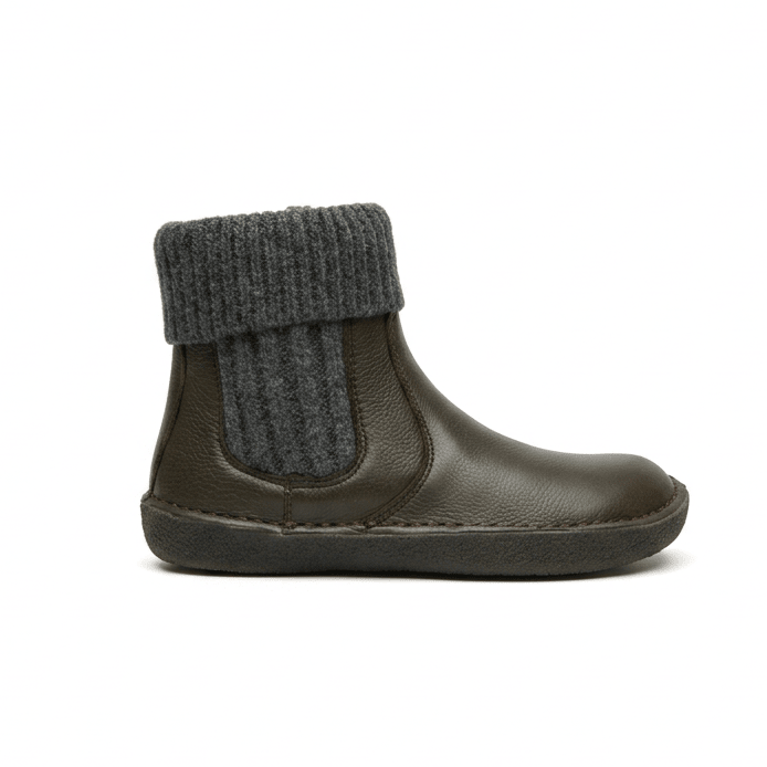 BOTÍN BAREFOOT MUJER EFECTO CALCETÍN N6062 TAMI ALPINE GRASS PIEL NEGRA - EL NATURALISTA - GARÓS